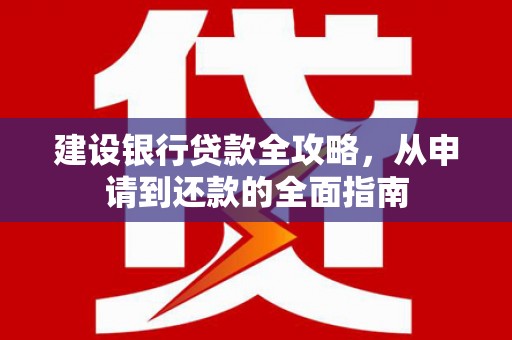 阳新建设银行贷款全攻略，从申请到还款的全面指南