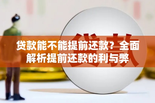 阳新贷款能不能提前还款？全面解析提前还款的利与弊