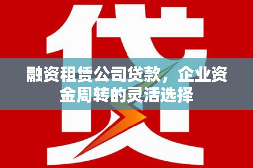 阳新融资租赁公司贷款，企业资金周转的灵活选择