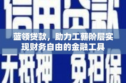 阳新蓝领贷款，助力工薪阶层实现财务自由的金融工具