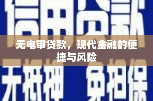 阳新无电审贷款，现代金融的便捷与风险