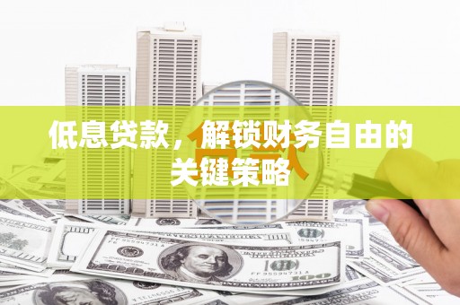 阳新低息贷款，解锁财务自由的关键策略