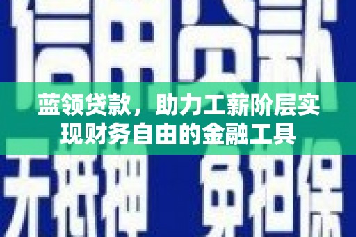 阳新蓝领贷款，助力工薪阶层实现财务自由的金融工具