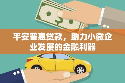 阳新平安普惠贷款，助力小微企业发展的金融利器