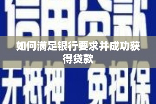 阳新如何满足银行要求并成功获得贷款